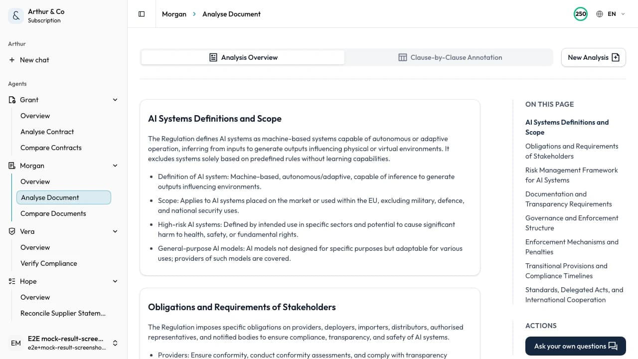 Document Analysis Agent workflow result preview