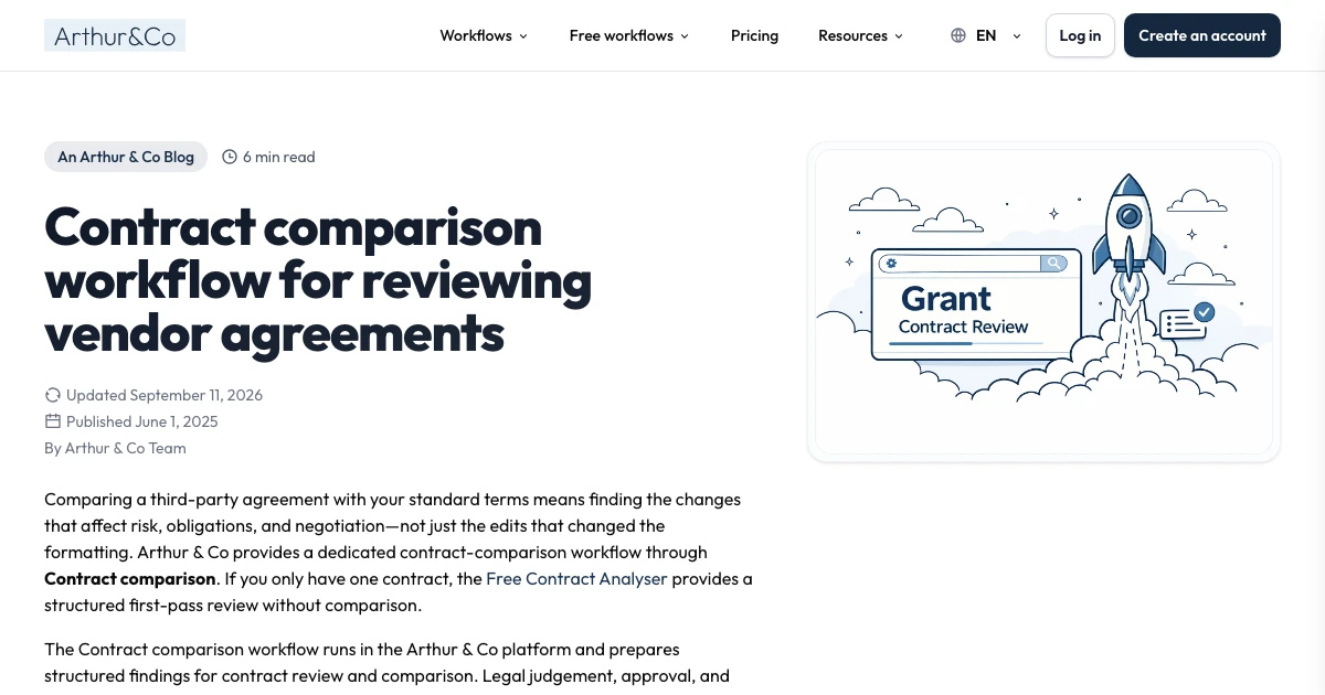 Contract comparison tool: review vendor contracts fast