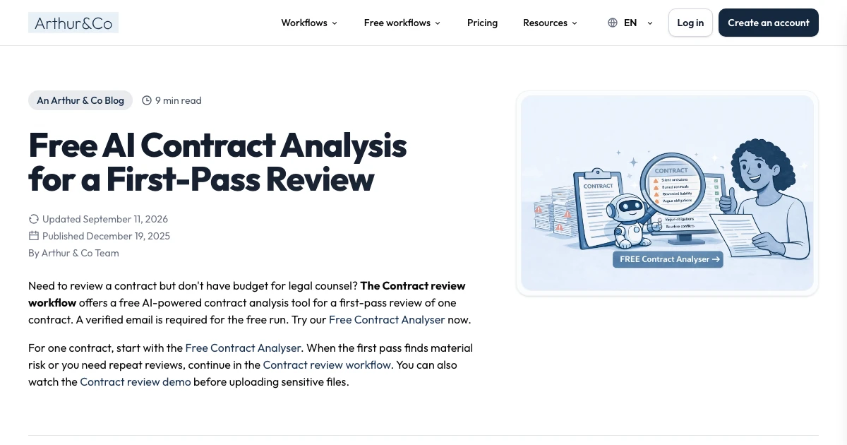 Free AI contract analysis tool: instant risk detection